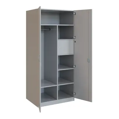 Q 26-80 skříň šatní, 2-dvéřová, 800x600x1800mm, šedá